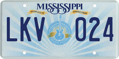 MS license plate LKV024