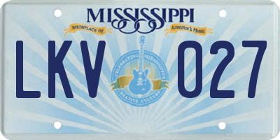 MS license plate LKV027