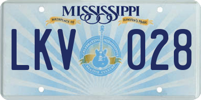 MS license plate LKV028