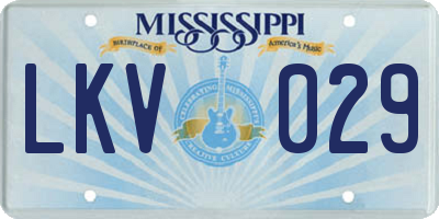 MS license plate LKV029