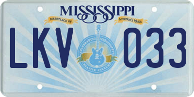 MS license plate LKV033