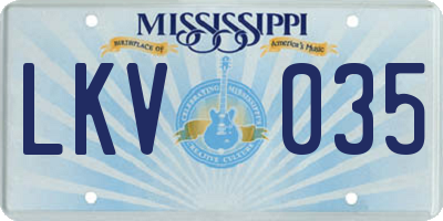MS license plate LKV035