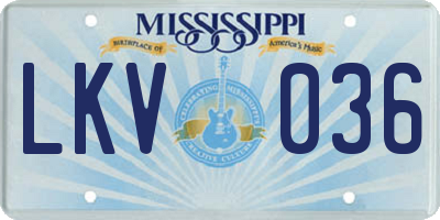 MS license plate LKV036