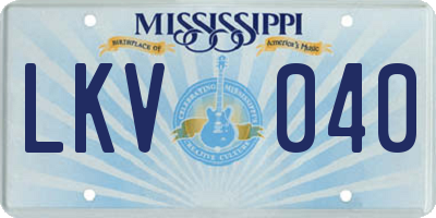 MS license plate LKV040