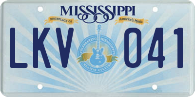 MS license plate LKV041