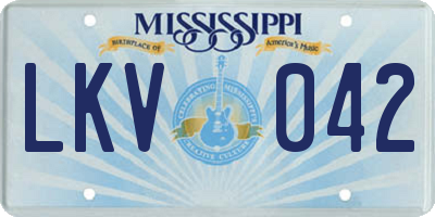 MS license plate LKV042