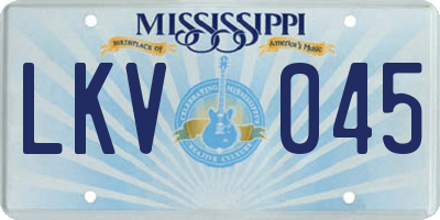 MS license plate LKV045
