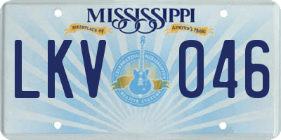 MS license plate LKV046