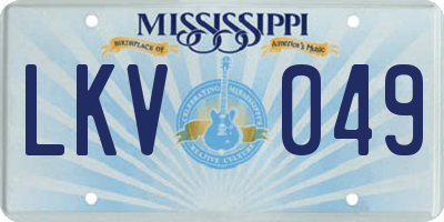 MS license plate LKV049