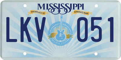 MS license plate LKV051