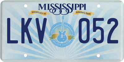 MS license plate LKV052