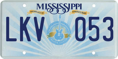 MS license plate LKV053