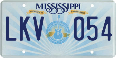 MS license plate LKV054