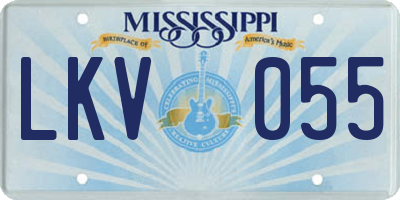 MS license plate LKV055