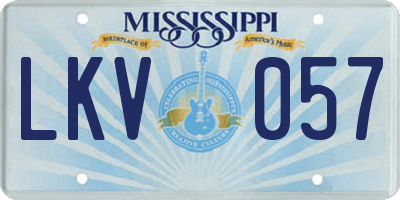 MS license plate LKV057