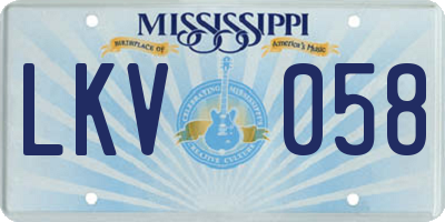MS license plate LKV058