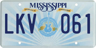 MS license plate LKV061