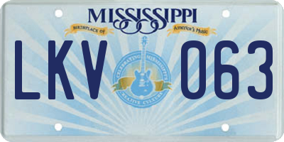 MS license plate LKV063