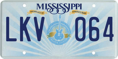 MS license plate LKV064