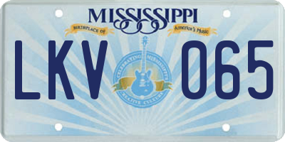 MS license plate LKV065