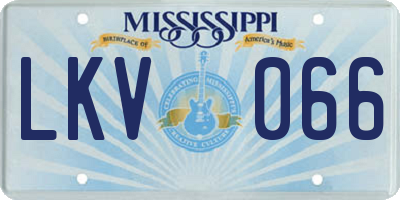 MS license plate LKV066