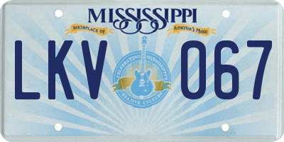 MS license plate LKV067