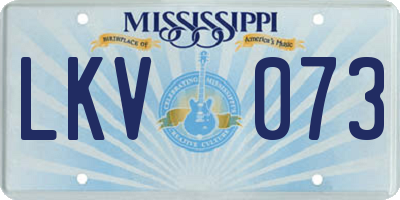 MS license plate LKV073