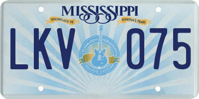 MS license plate LKV075