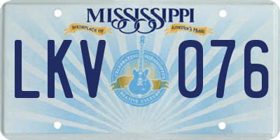 MS license plate LKV076
