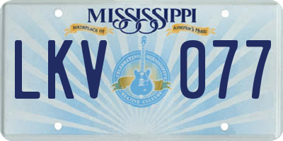 MS license plate LKV077