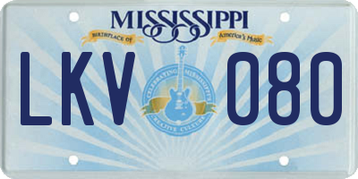 MS license plate LKV080