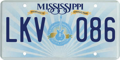 MS license plate LKV086