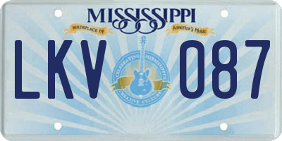 MS license plate LKV087
