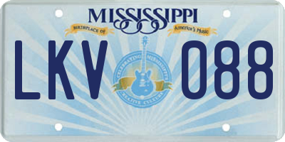 MS license plate LKV088