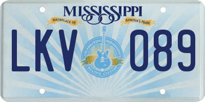MS license plate LKV089