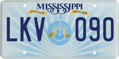 MS license plate LKV090
