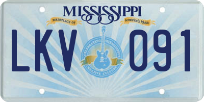 MS license plate LKV091