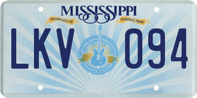 MS license plate LKV094
