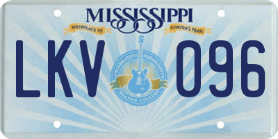 MS license plate LKV096