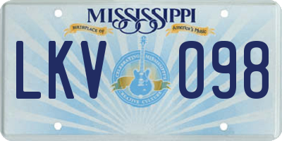 MS license plate LKV098