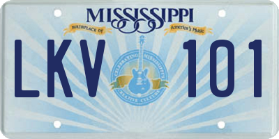 MS license plate LKV101