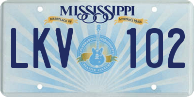 MS license plate LKV102