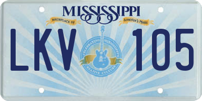 MS license plate LKV105
