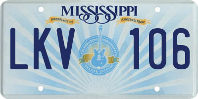 MS license plate LKV106