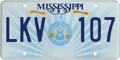 MS license plate LKV107