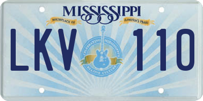 MS license plate LKV110