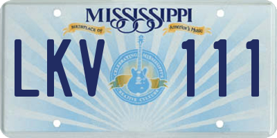 MS license plate LKV111