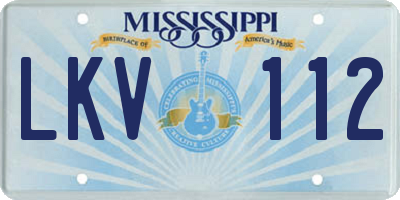 MS license plate LKV112