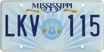 MS license plate LKV115