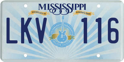 MS license plate LKV116